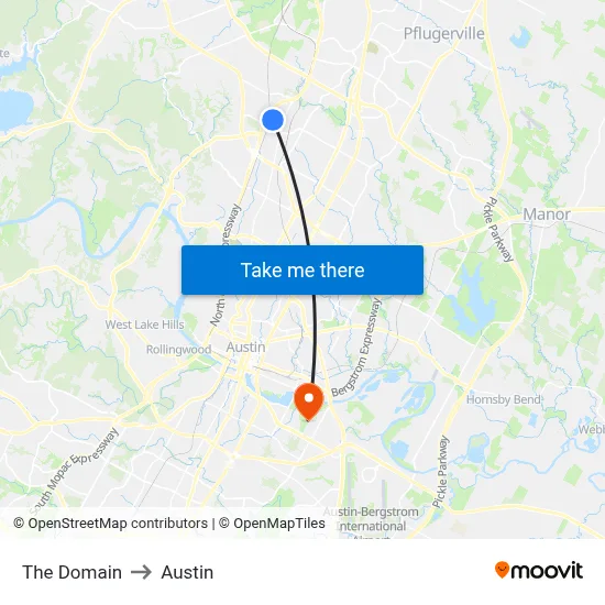 The Domain to Austin map