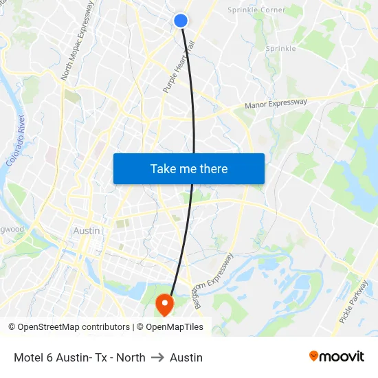Motel 6 Austin- Tx - North to Austin map