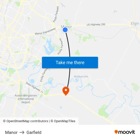 Manor to Garfield map