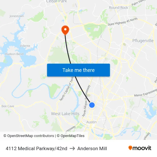 4112 Medical Parkway/42nd to Anderson Mill map