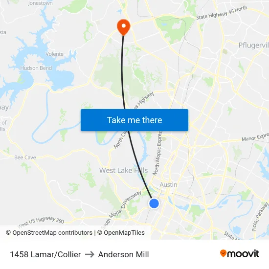1458 Lamar/Collier to Anderson Mill map