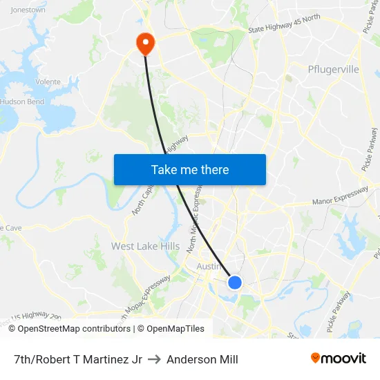 7th/Robert T Martinez Jr to Anderson Mill map
