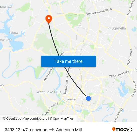 3403 12th/Greenwood to Anderson Mill map