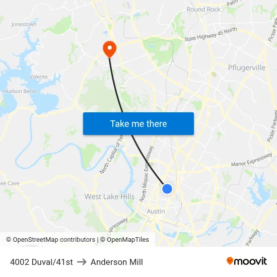 4002 Duval/41st to Anderson Mill map