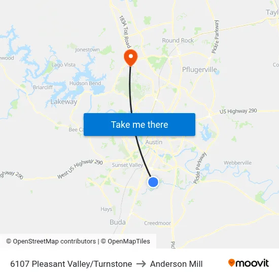 6107 Pleasant Valley/Turnstone to Anderson Mill map