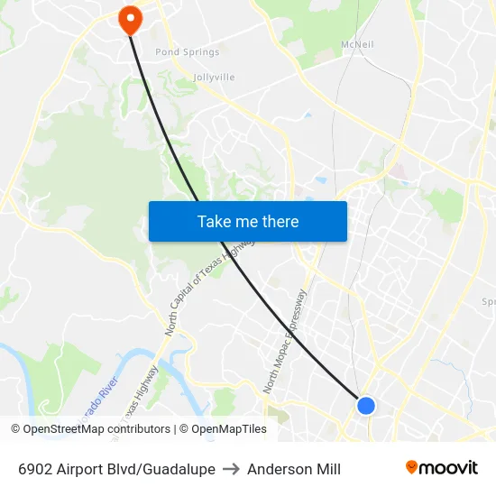 6902 Airport Blvd/Guadalupe to Anderson Mill map