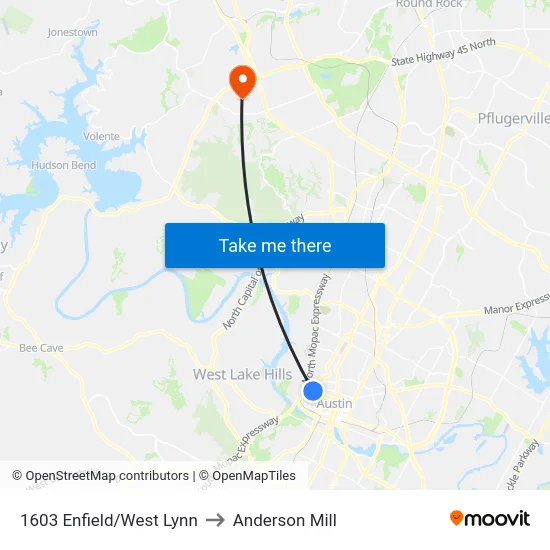 1603 Enfield/West Lynn to Anderson Mill map