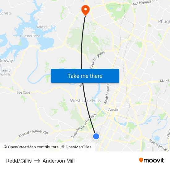 Redd/Gillis to Anderson Mill map