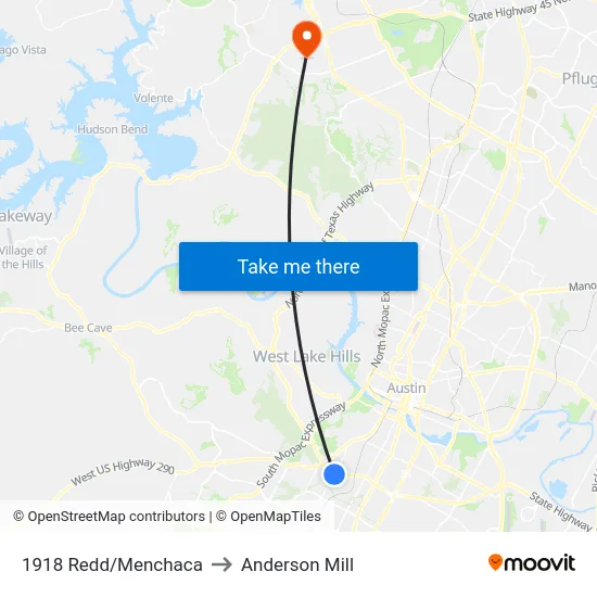1918 Redd/Menchaca to Anderson Mill map