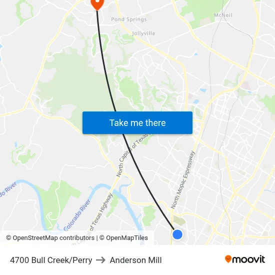 4700 Bull Creek/Perry to Anderson Mill map