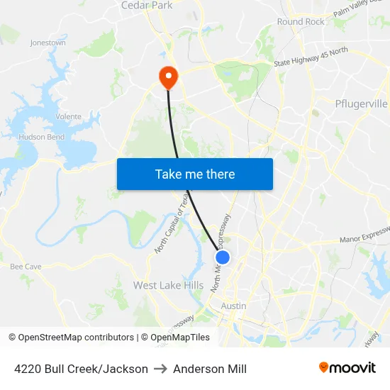 4220 Bull Creek/Jackson to Anderson Mill map