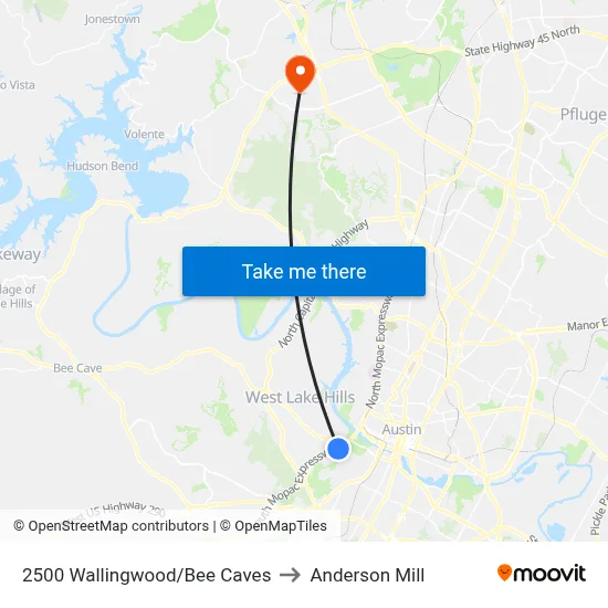 2500 Wallingwood/Bee Caves to Anderson Mill map