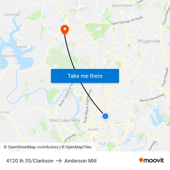 4120 Ih 35/Clarkson to Anderson Mill map