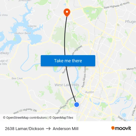 2638 Lamar/Dickson to Anderson Mill map