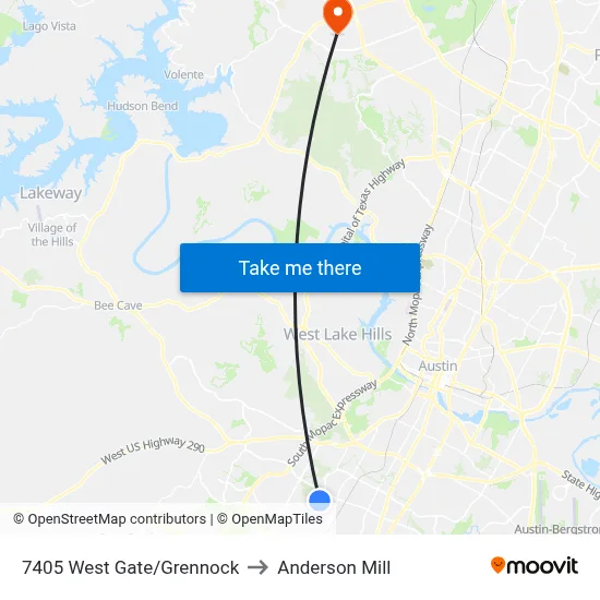 7405 West Gate/Grennock to Anderson Mill map