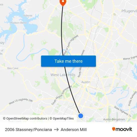 2006 Stassney/Ponciana to Anderson Mill map