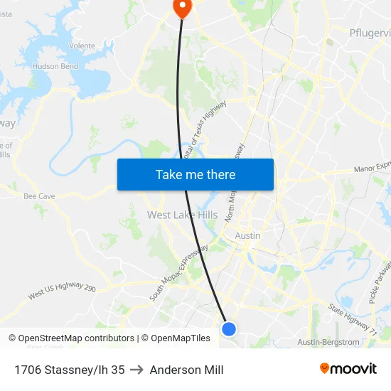 1706 Stassney/Ih 35 to Anderson Mill map