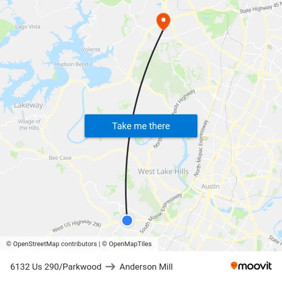 6132 Us 290/Parkwood to Anderson Mill map
