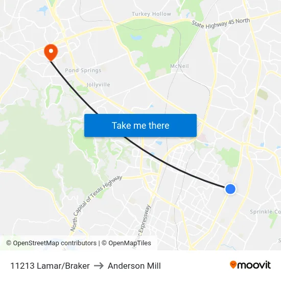 11213 Lamar/Braker to Anderson Mill map