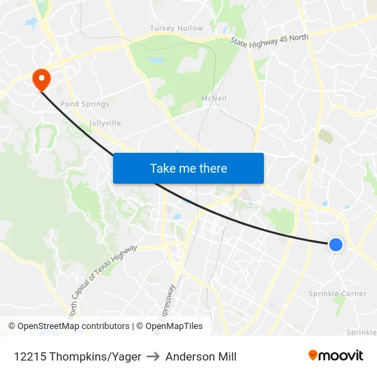 12215 Thompkins/Yager to Anderson Mill map