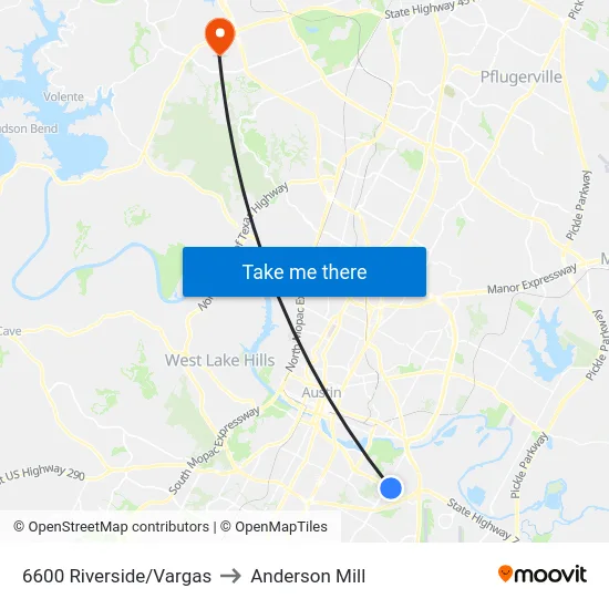 6600 Riverside/Vargas to Anderson Mill map