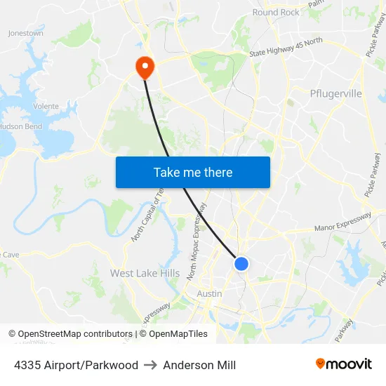 4335 Airport/Parkwood to Anderson Mill map