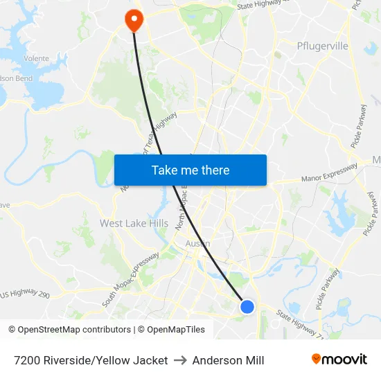 7200 Riverside/Yellow Jacket to Anderson Mill map