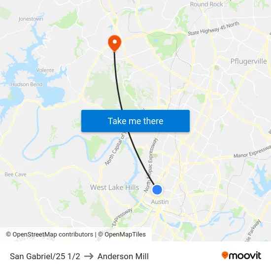 San Gabriel/25 1/2 to Anderson Mill map