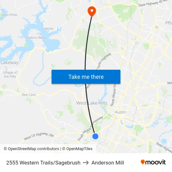 2555 Western Trails/Sagebrush to Anderson Mill map