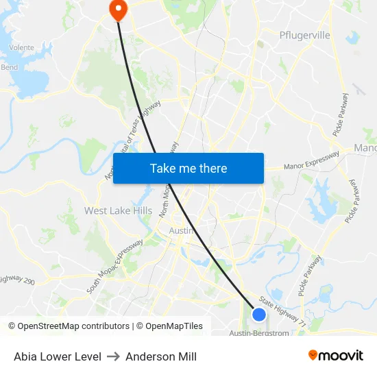 Abia Lower Level to Anderson Mill map
