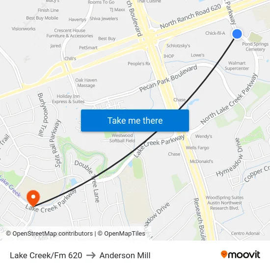 Lake Creek/Fm 620 to Anderson Mill map