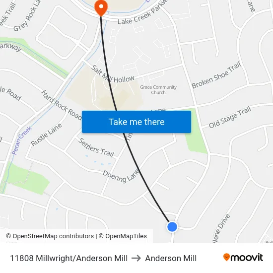 11808 Millwright/Anderson Mill to Anderson Mill map