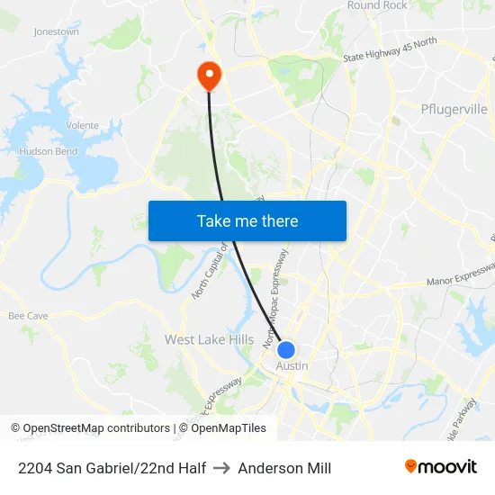 2204 San Gabriel/22nd Half to Anderson Mill map