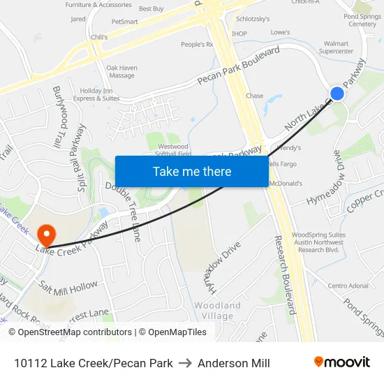 10112 Lake Creek/Pecan Park to Anderson Mill map