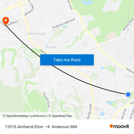 12016 Amherst/Eton to Anderson Mill map