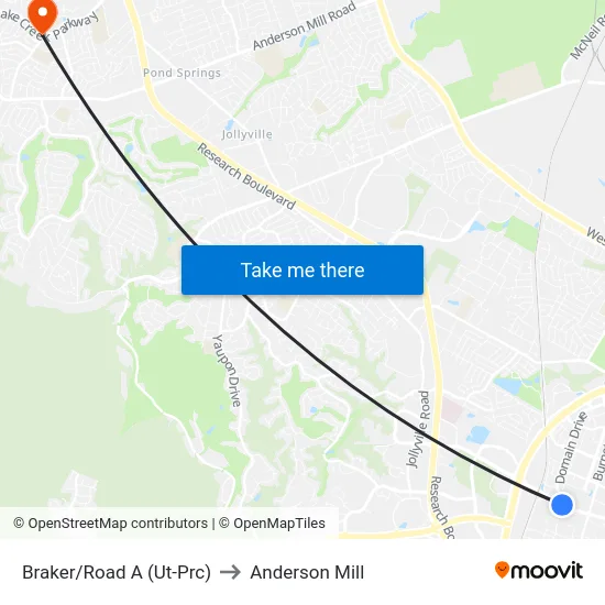 Braker/Road A (Ut-Prc) to Anderson Mill map