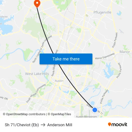 Sh 71/Cheviot (Eb) to Anderson Mill map
