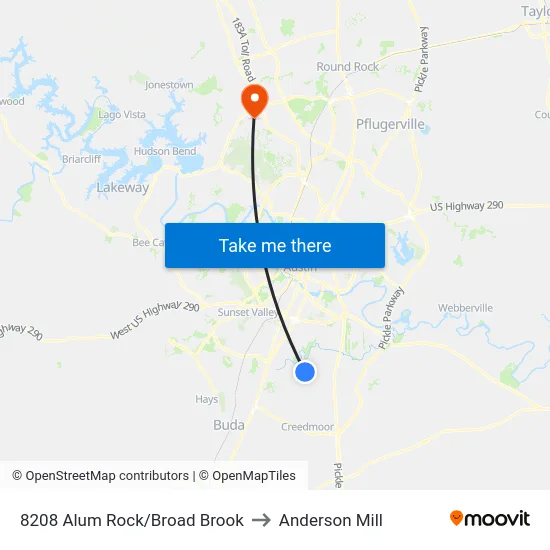 8208 Alum Rock/Broad Brook to Anderson Mill map
