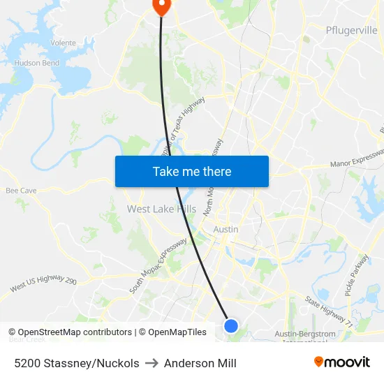 5200 Stassney/Nuckols to Anderson Mill map