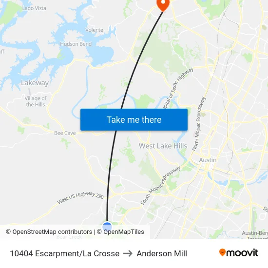 10404 Escarpment/La Crosse to Anderson Mill map