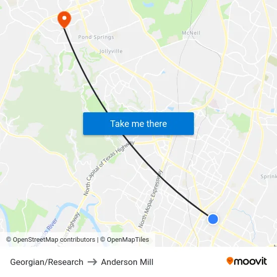 Georgian/Research to Anderson Mill map