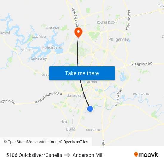 5106 Quicksilver/Canella to Anderson Mill map