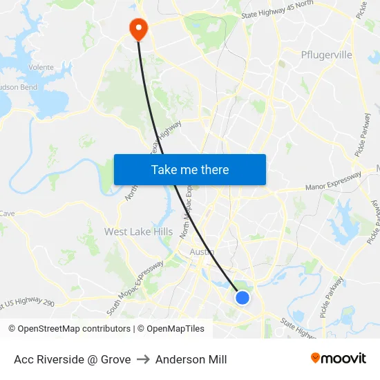 Acc Riverside  @ Grove to Anderson Mill map