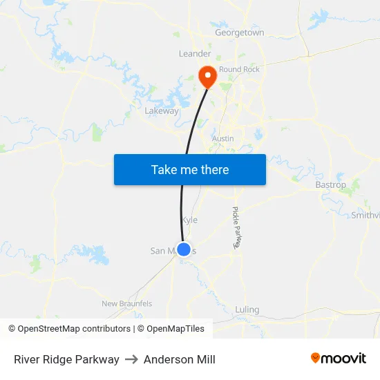 River Ridge Parkway to Anderson Mill map