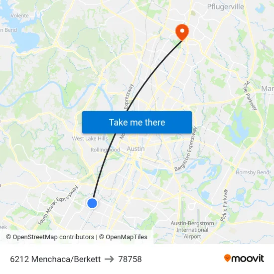 6212 Menchaca/Berkett to 78758 map