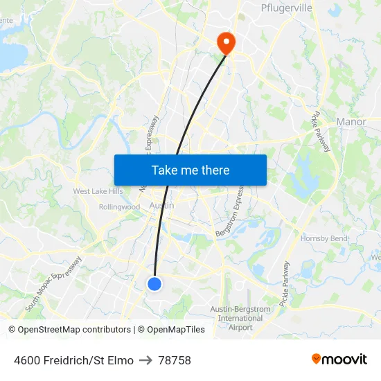 4600 Freidrich/St Elmo to 78758 map