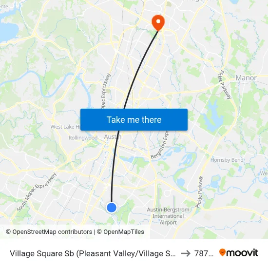 Village Square Sb (Pleasant Valley/Village Square) to 78758 map