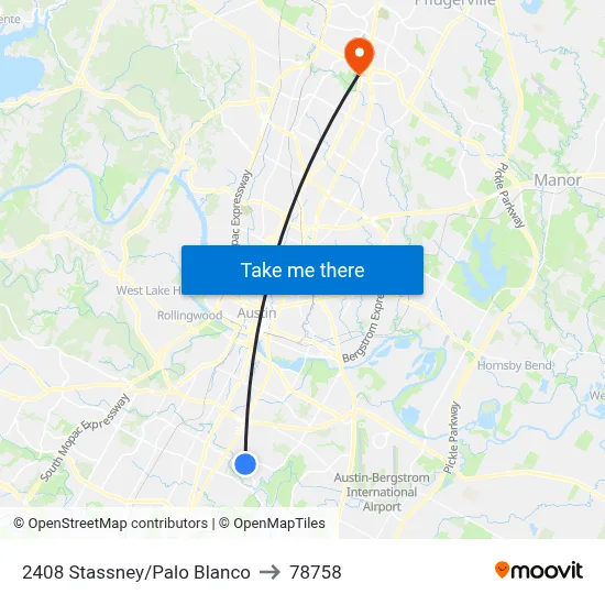 2408 Stassney/Palo Blanco to 78758 map