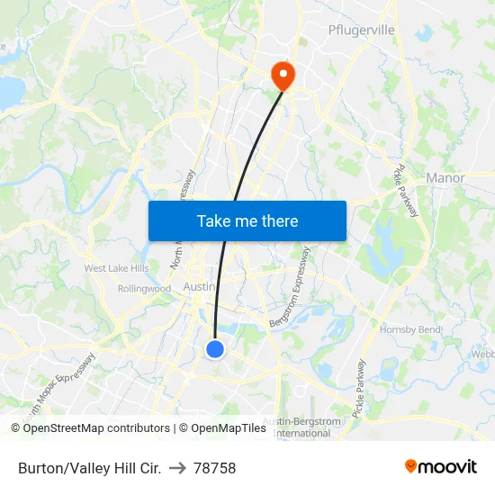 Burton/Valley Hill Cir. to 78758 map