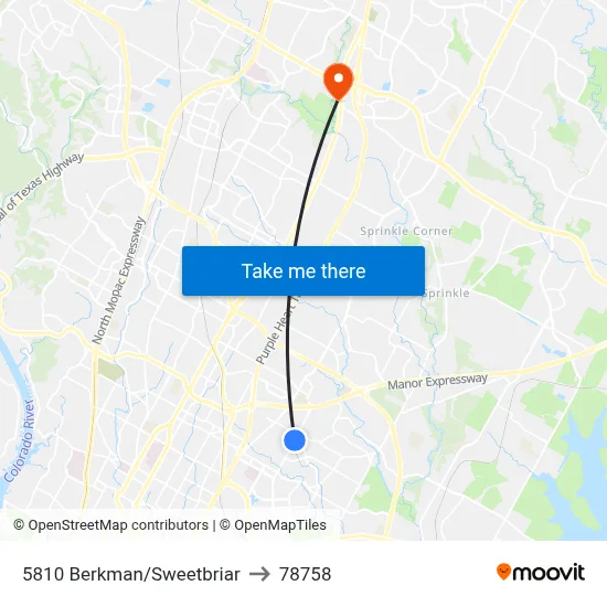 5810 Berkman/Sweetbriar to 78758 map
